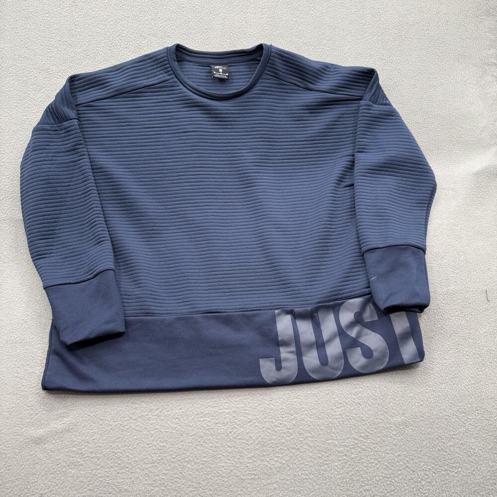 Nike Dri-Fit Sweatshirt Mens XL Navy Blue‎ Just Do It Crewneck Pullover